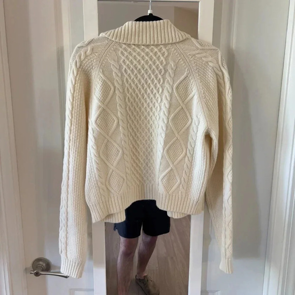 457 Sunday Best Gigi Sweater Cableknit Woven Cardigan Sweater Size Medium - Picture 10 of 10